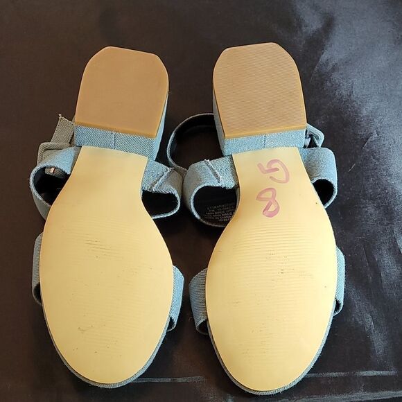 BRAND NEW COMFORTVIEW ANKLE STRAP OPEN TOES  BLUE JEAN MATERIALS SANDAL - Picture 14 of 16